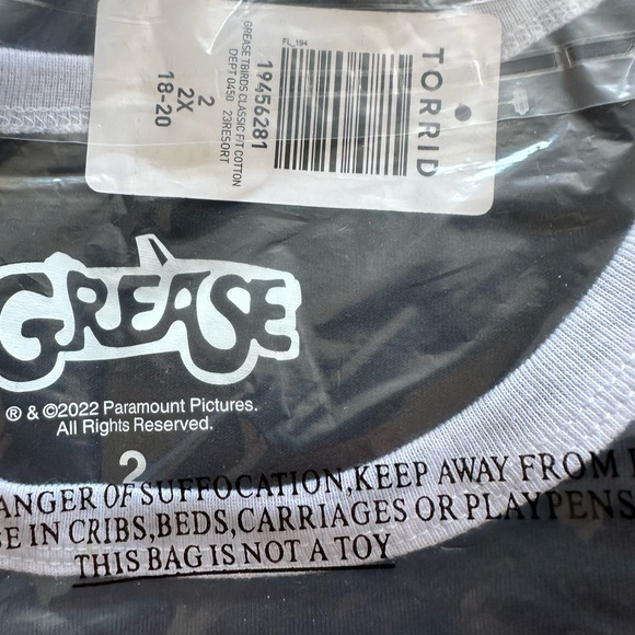 NWT Torrid Grease T-Birds Classic Fit Cotton Ringer Tee - Picture 8 of 11